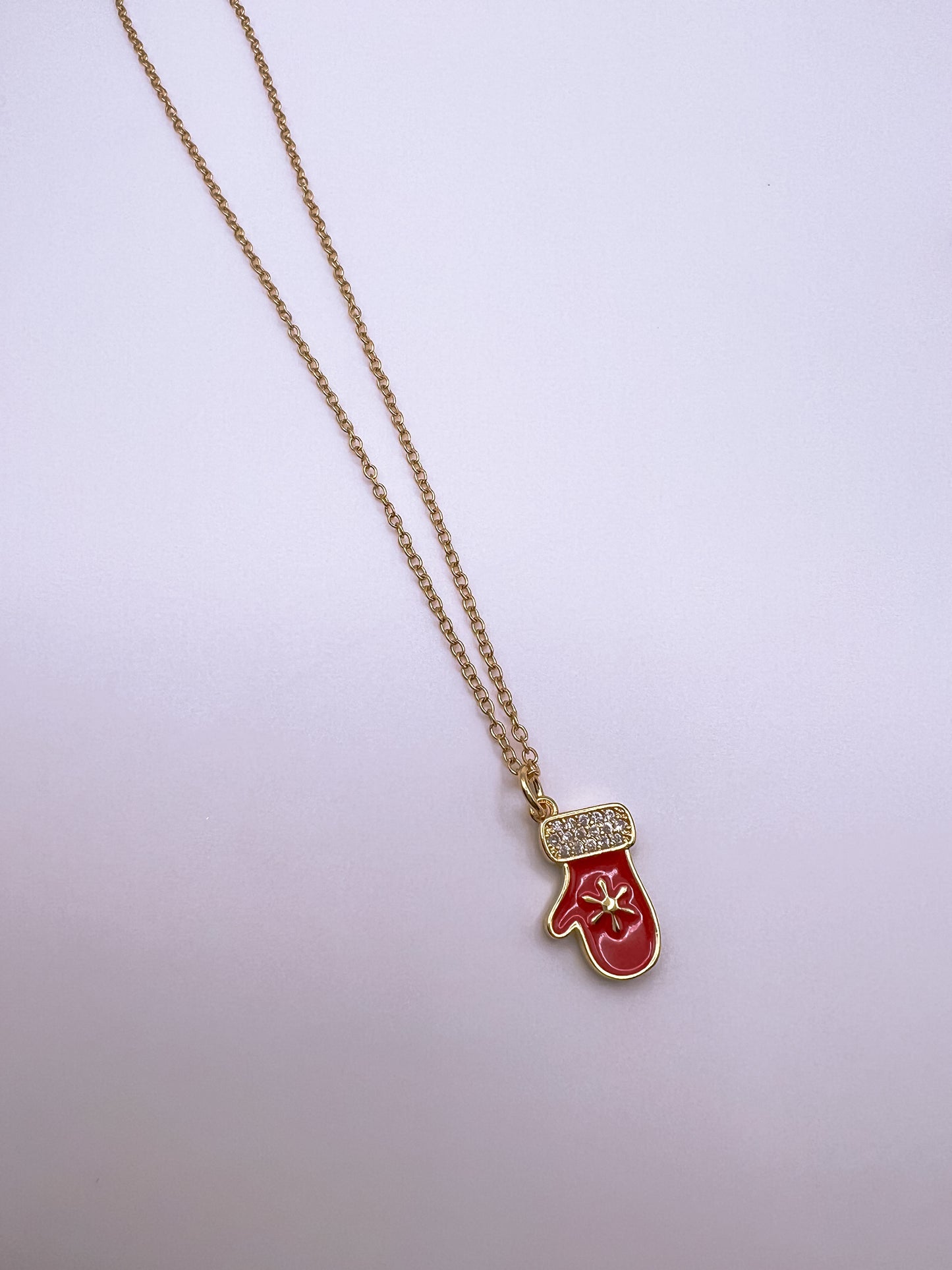 Christmas Mitten Necklace