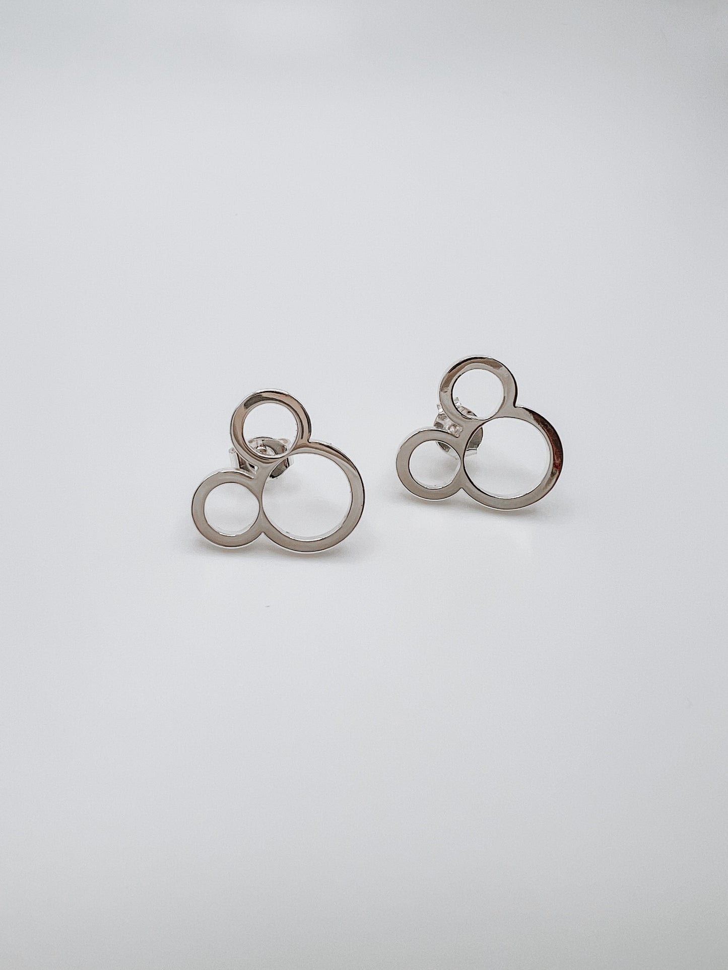 Silver Mouse Cutout Earrings