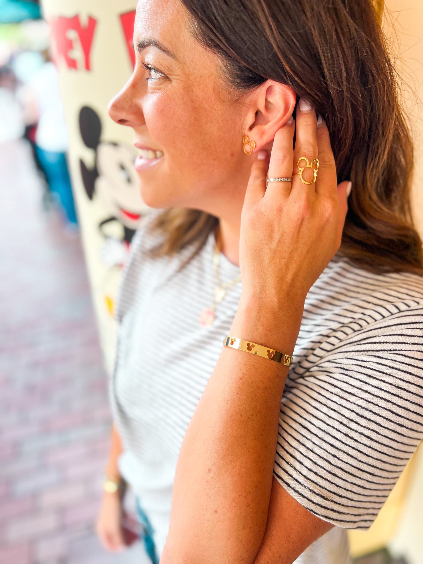 Gold Mouse Cutout Earrings