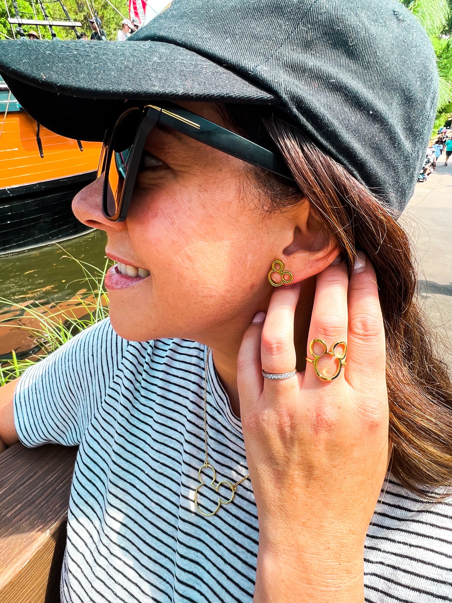 Gold Mouse Cutout Earrings