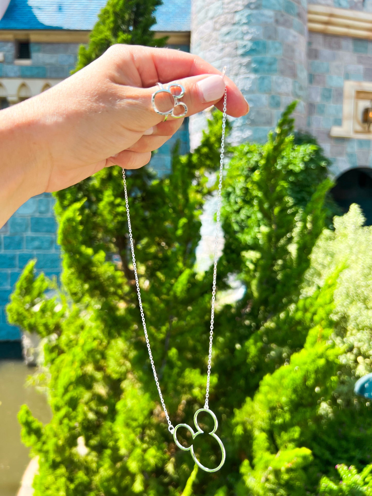 Silver Mouse Cutout Necklace
