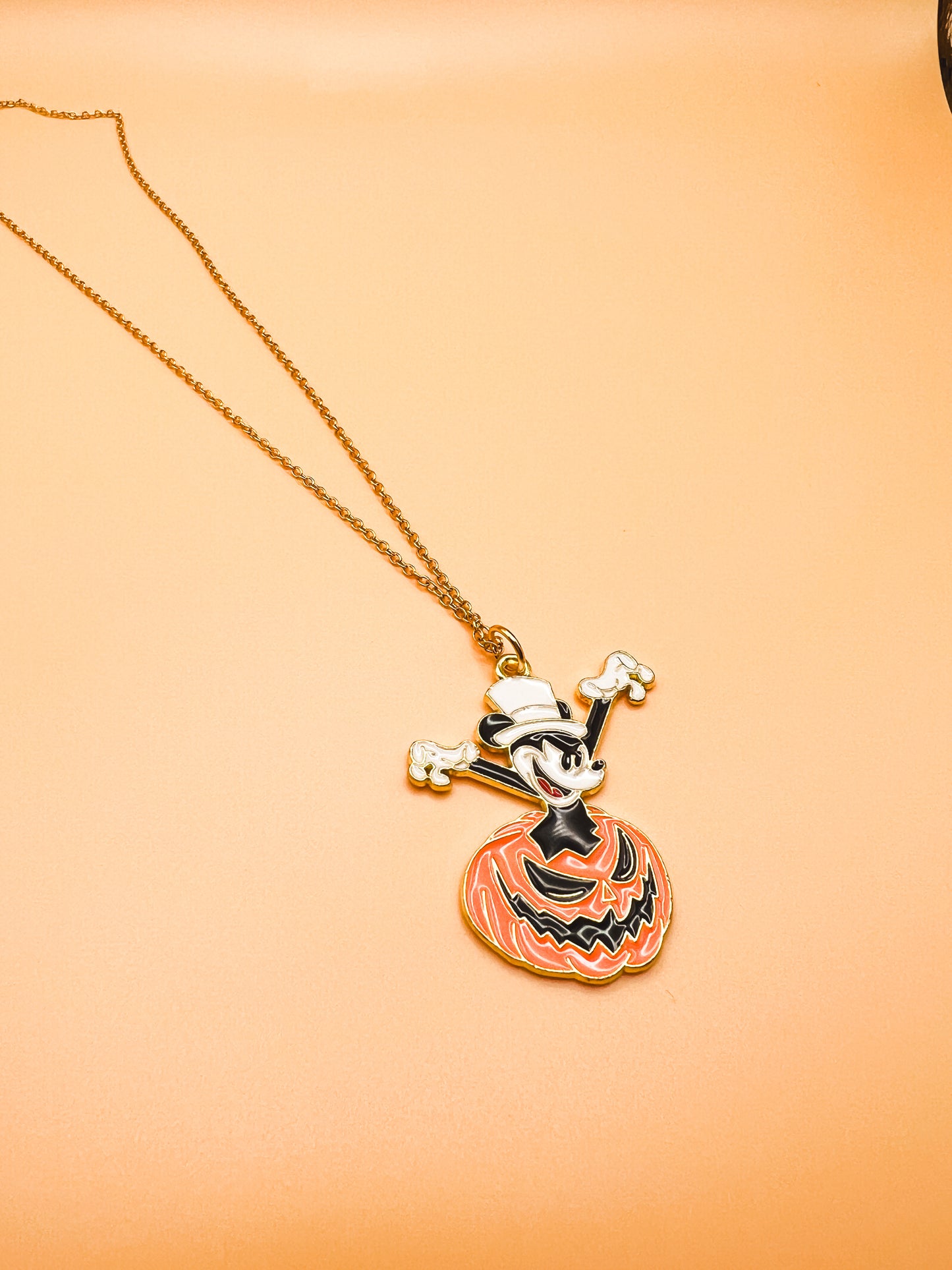 Pumpkin Mickey Necklace