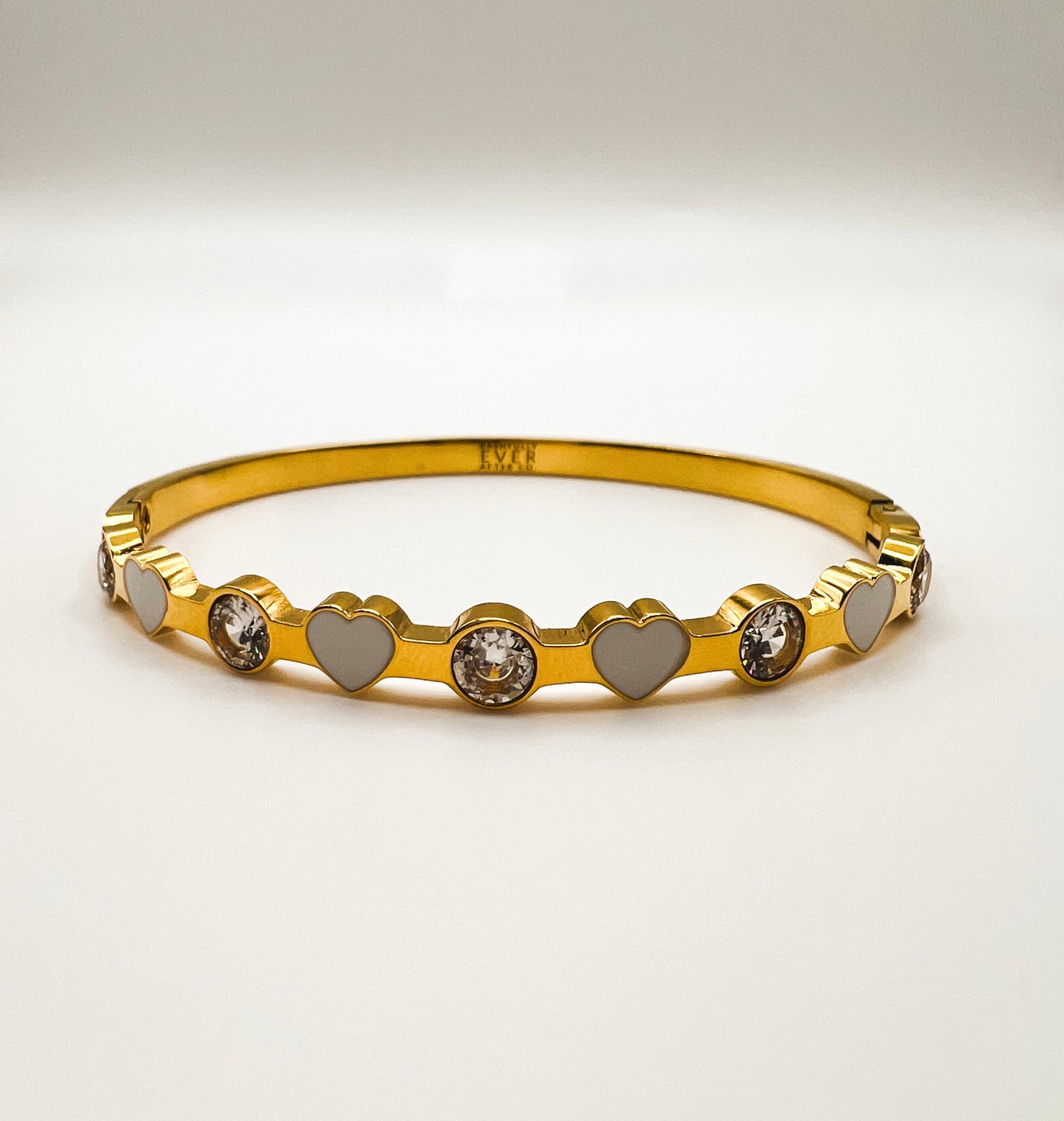 White Heart Bangle