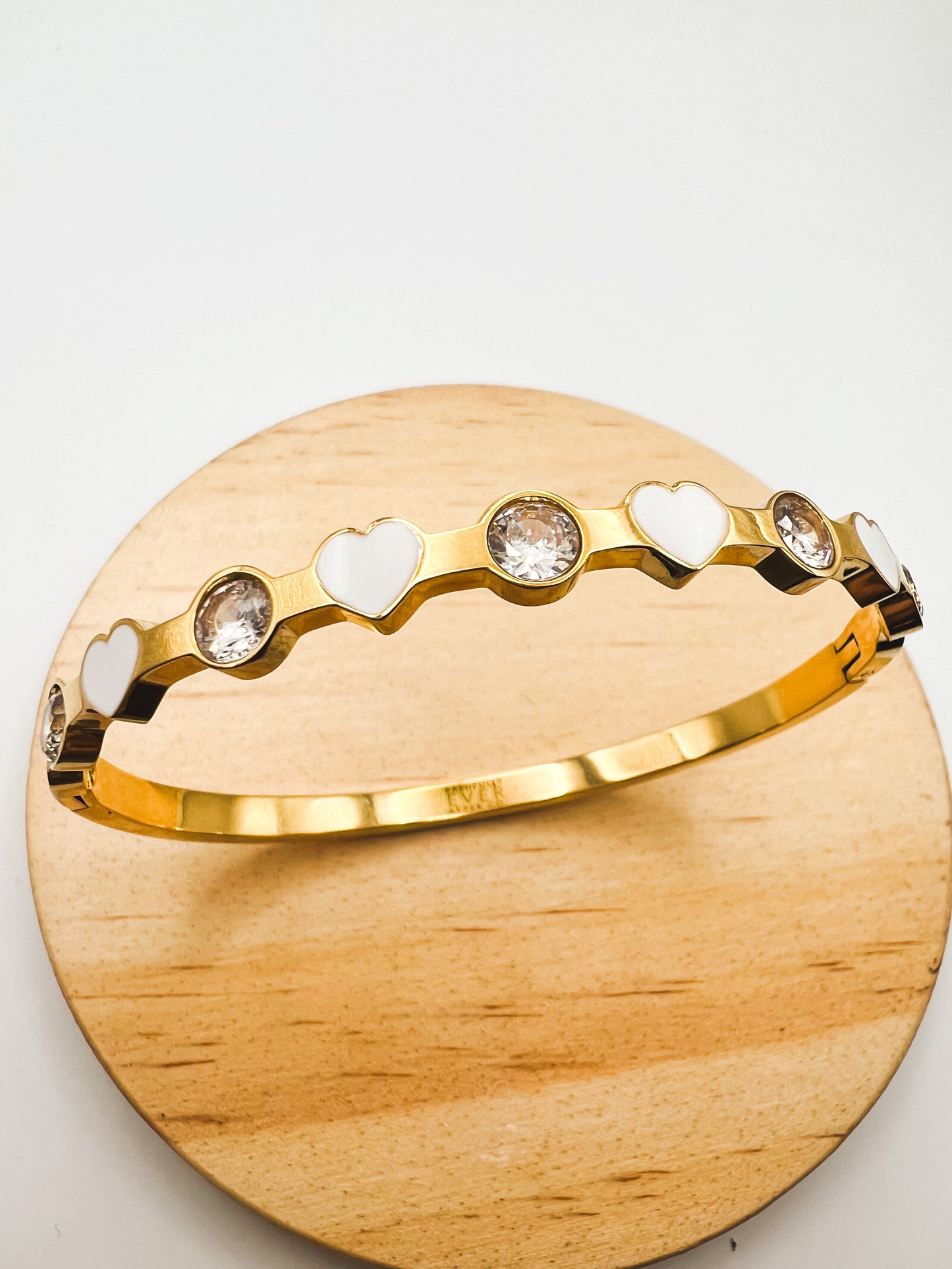 White Heart Bangle