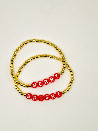 Merry and Bright WORDED Bracelet