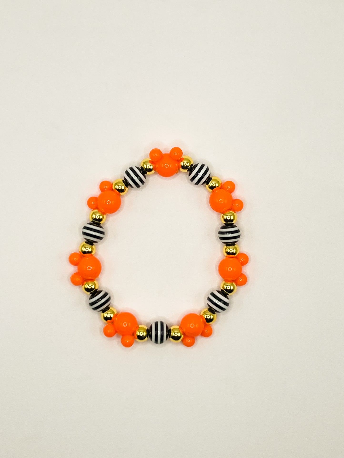 Orange, Black, and White Bracelet