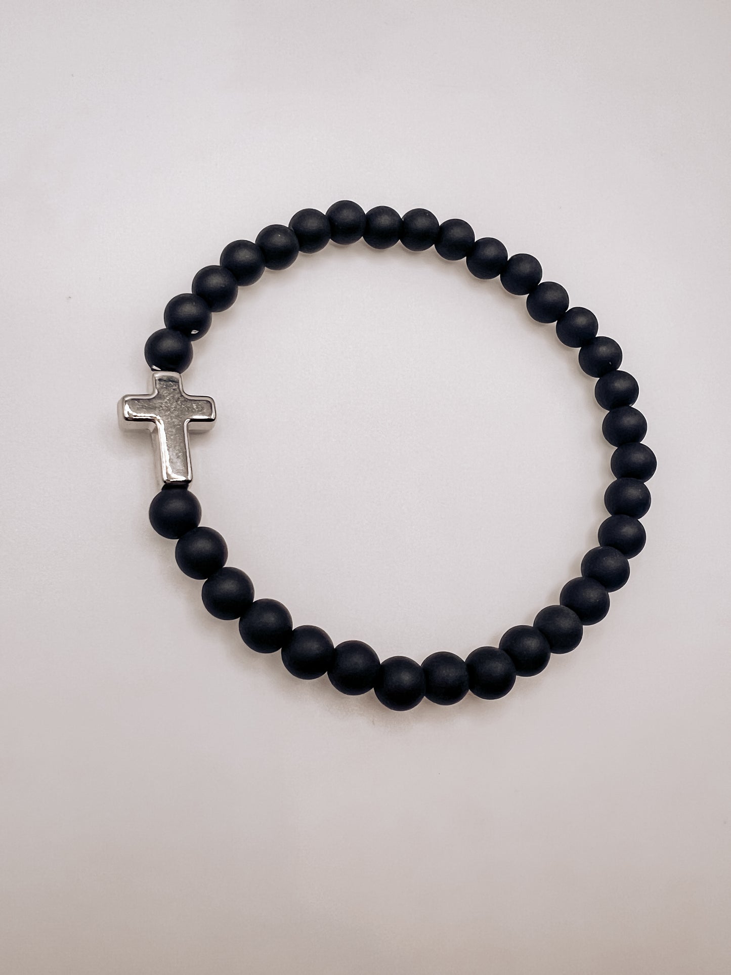 Onyx Cross Bracelet