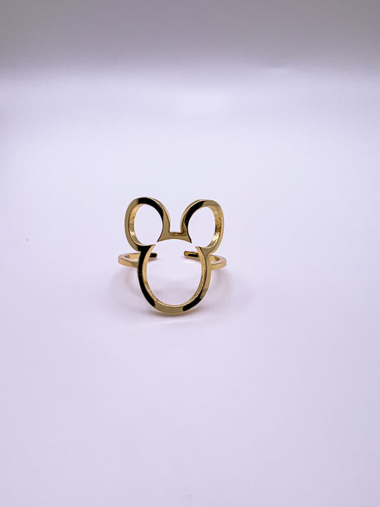 Gold Mouse Cutout Ring