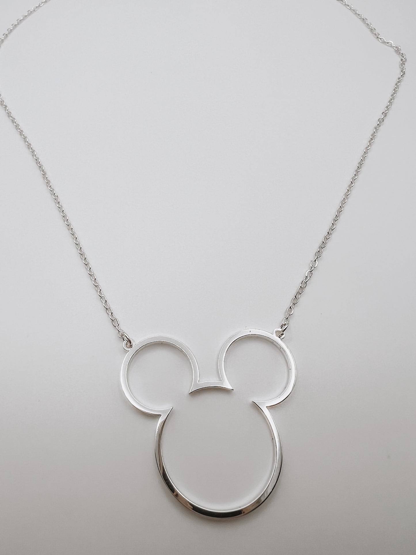 Silver Mouse Cutout Necklace